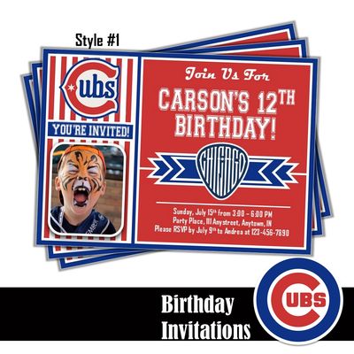 Chicago Cubs City Connect 2025 Photo MLB Baseball Birthday Invitation 5&quot;x7&quot; Digital Download