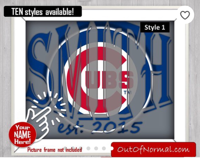 Chicago Cubs Custom Name Art Gift -- Photo print