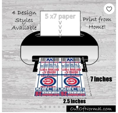 Atlanta Braves Baby Shower MLB Baseball Ticket Invitation invite