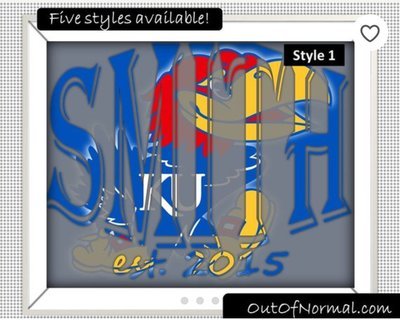 Kansas Jayhawks KU Custom Name Gift -- Photo print