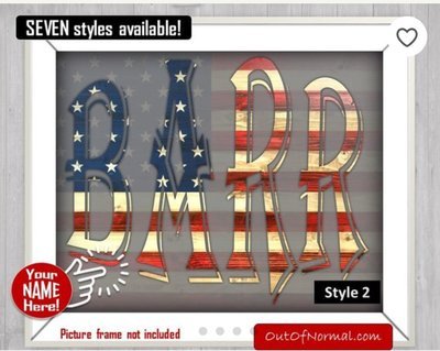 United States America USA Flag Custom Name Gift -- Photo print