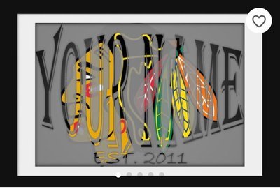 Chicago Blackhawks Hockey Custom Name Art Gift -- Photo print
