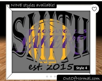 Los Angeles LA Lakers NBA Basketball Custom Name Art Gift -- Photo print