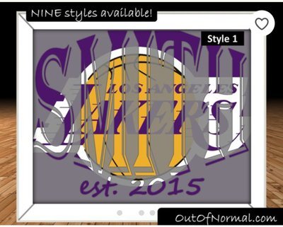 Los Angeles LA Lakers NBA Basketball Custom Name Art Gift -- Photo print