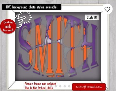 Clemson Tigers SC College Football Custom Name Art Gift -- Photo print