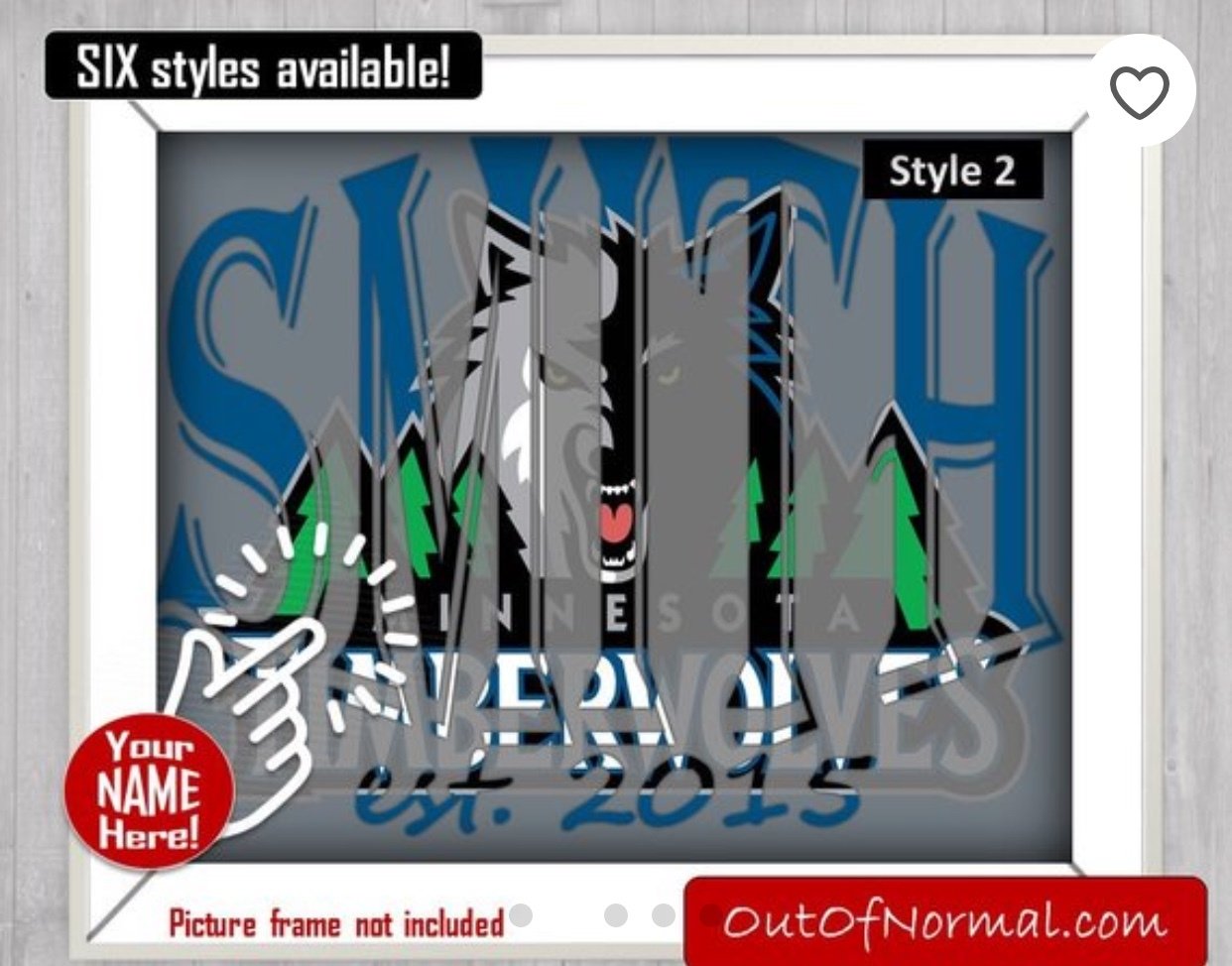Minnesota Timberwolves NBA Basketball Custom Name Art Gift -- Photo print