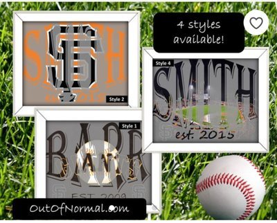 San Francisco Giants SFG MLB Baseball Custom Name Art Gift -- Photo print