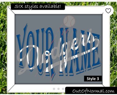 Los Angeles Dodgers LA MLB Baseball Custom Name Art Gift -- Photo print