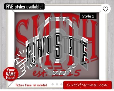 Ohio State Buckeyes OSU College Football Custom Name Art Gift -- Photo print