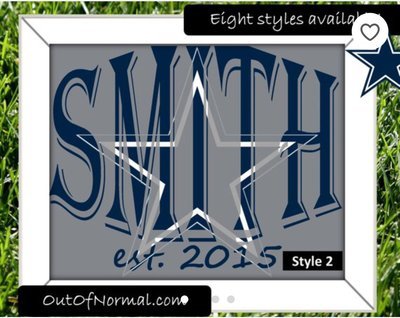 Dallas Cowboys NFL Football Custom Name Art Gift -- Photo print