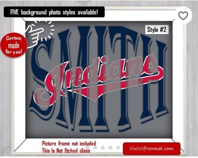 Cleveland Indians MLB Baseball Custom Name Art Gift -- Photo print