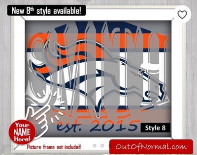 Denver Broncos NFL Football Custom Name Art Gift -- Photo print