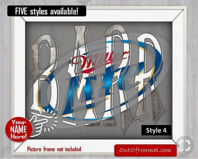 Miller Lite Beer Brewing Custom Name Art Gift -- Photo print