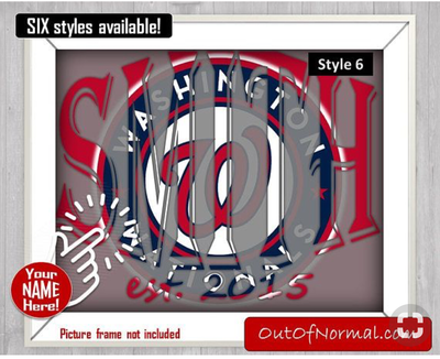 Washington Nationals MLB Baseball Custom Name Art Gift -- Photo print