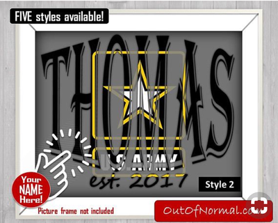 United States US Army Custom Name Art Gift -- Photo print