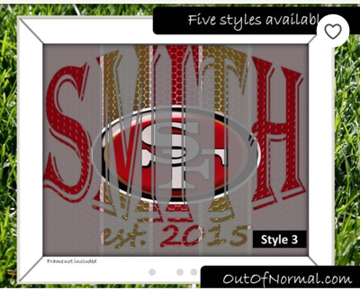 San Francisco 49ers SF49 NFL Football Custom Name Art Gift -- Photo print