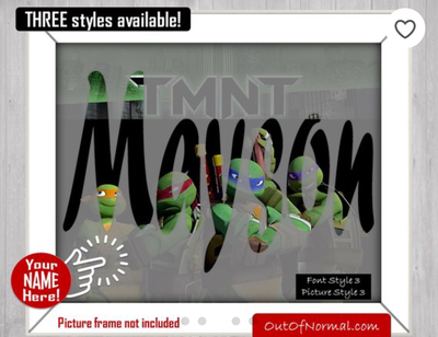 Teenage Mutant Ninja Turtles TMNT Custom Name Art Gift -- Photo print
