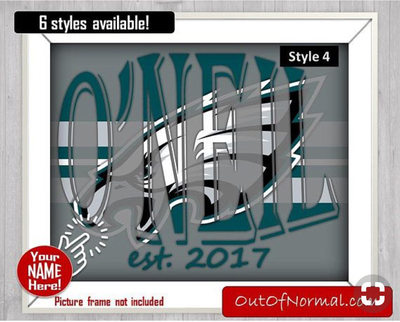 Philadelphia Eagles NFL Football Custom Name Art Gift -- Photo print