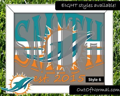 Miami Dolphins NFL Football Custom Name Art Gift -- Photo print