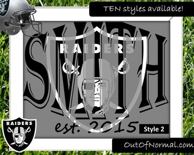 Oakland Raiders NFL Football Custom Name Art Gift -- Photo print