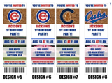 Chicago Cubs Photo Picture MLB Baseball Birthday Invitation Ticket Style