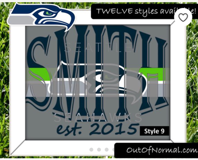 Seattle Seahawks NFL Football Custom Name Art Gift -- Photo print