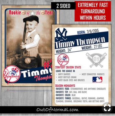 New York Yankees Vintage Trading Cards Invitations inserts