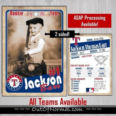 Texas Rangers Vintage Trading Cards Invitations inserts