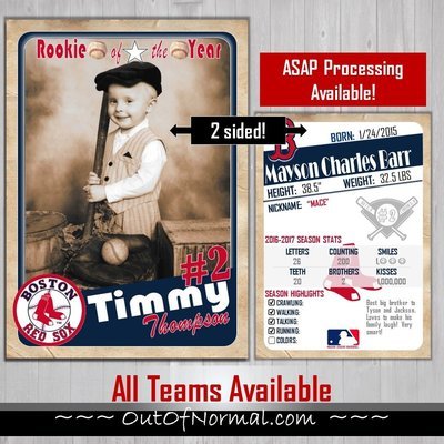 Boston Red Sox Vintage Trading Cards Invitations inserts