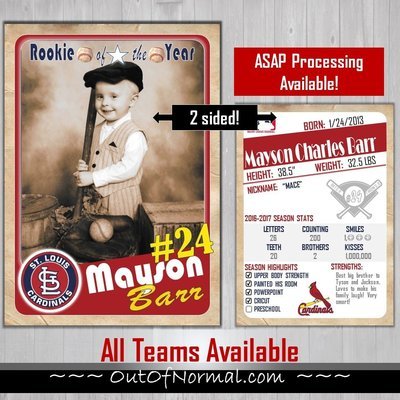 St. Louis Cardinals Vintage Trading Cards Invitations inserts