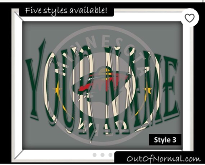 Minnesota Wild NHL Hockey Custom Name Art Gift -- Photo print XMAS