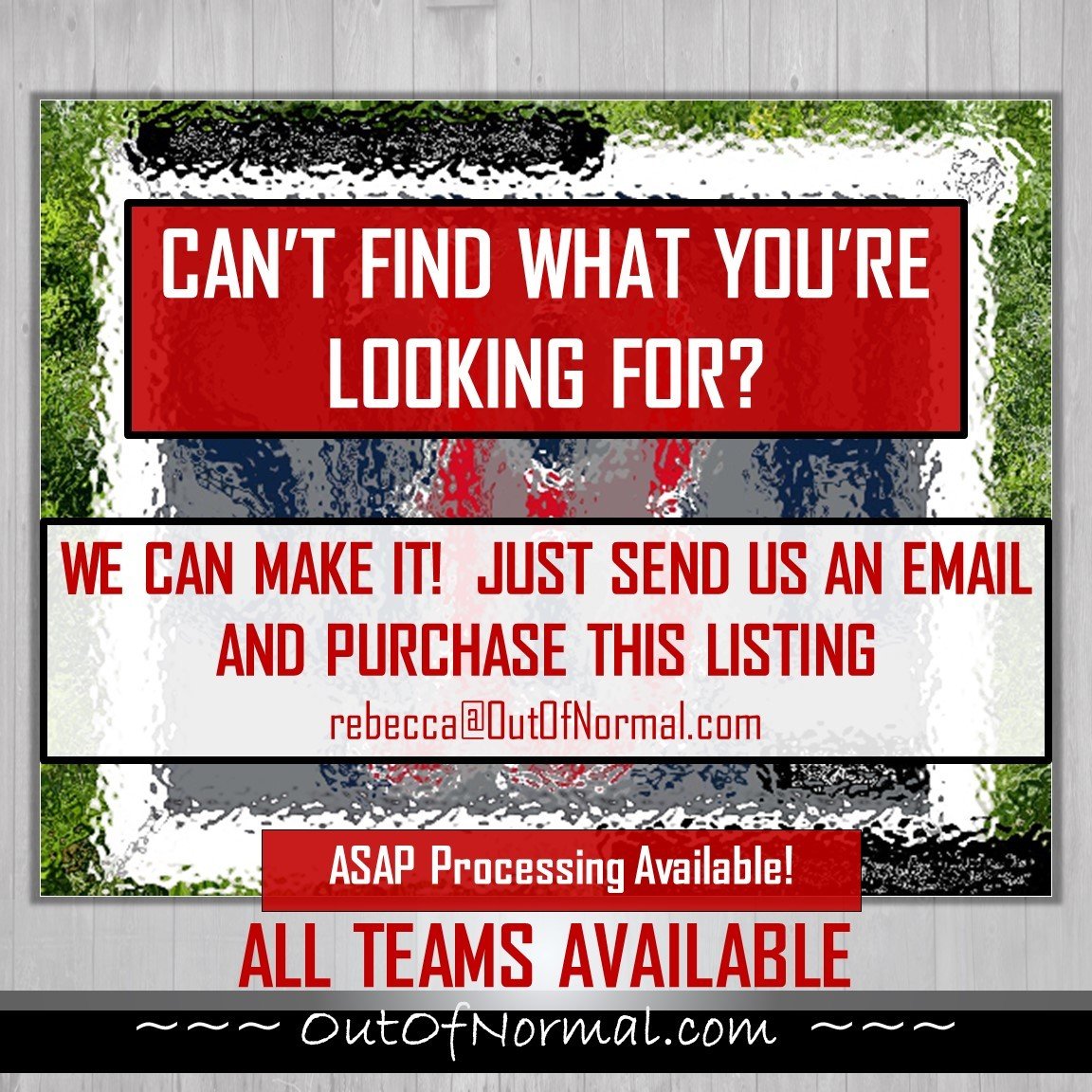 ALL TEAMS AVAILABLE Custom Name Art Gift -- Photo print