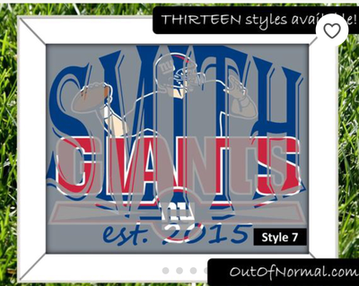 New York Giants NFL Football Custom Name Art Gift -- Photo print