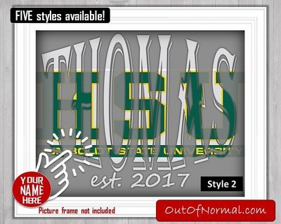 Humboldt State University Football Custom Name Art Gift -- Photo print