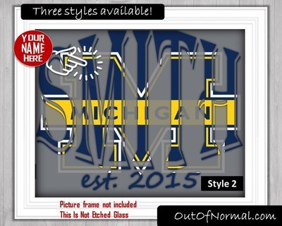 Michigan Wolverines College Football Custom Name Art Gift -- Photo print