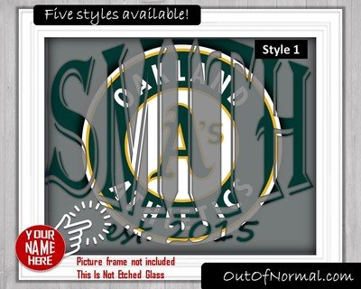 Oakland Athletic The A's Custom Name Art Gift Photo print XMAS