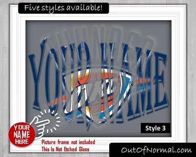 Oklahoma City Thunder OKC Custom Name Art Gift -- Photo print XMAS