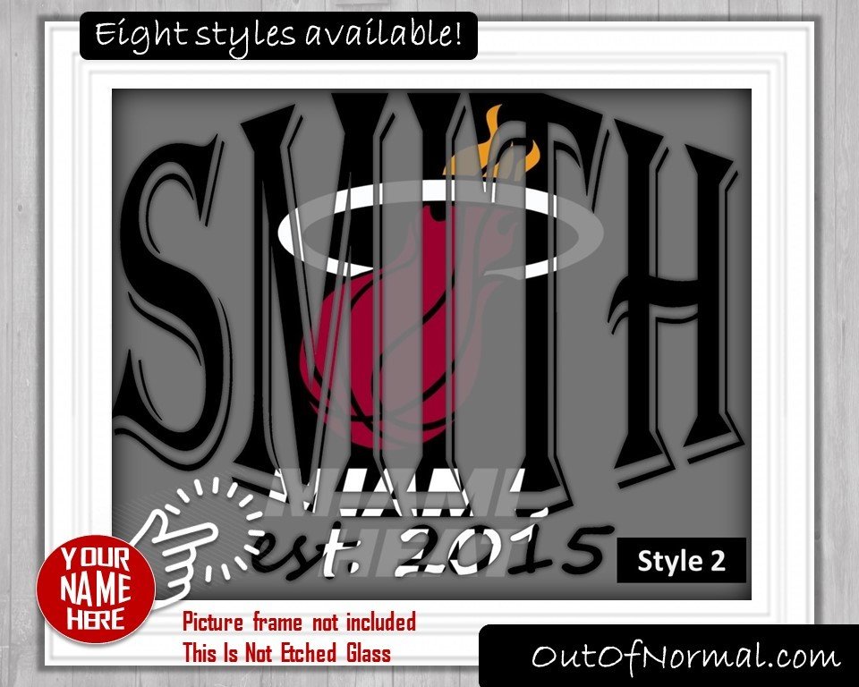 Miami Heat Custom Name Art Gift -- Photo print XMAS