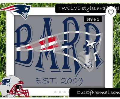 New England Patriots NFL Football Custom Name Art Gift -- Photo print