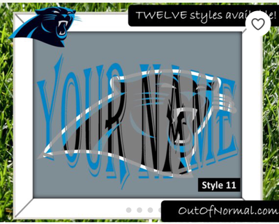 Carolina Panthers NFL Football Custom Name Art Gift -- Photo print