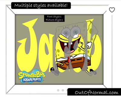 Spongebob Squarepants Custom Name Art Gift Personalized for you