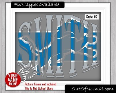 Detroit Lions Michigan NFL Football Custom Name Art Gift -- Photo print