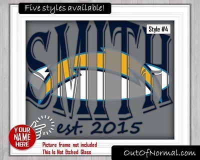 Los Angeles LA Chargers NFL Football Custom Name Art Gift -- Photo print