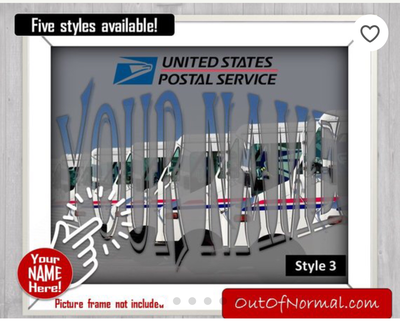 USPS Postal Worker Mail Employee Custom Name Art Gift -- Photo print