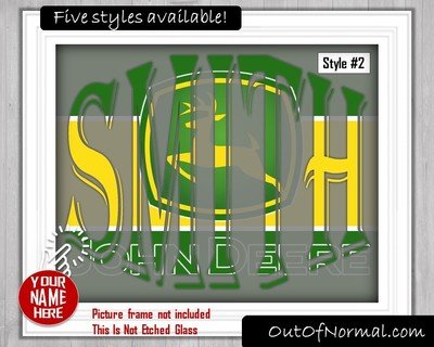 John Deere Tractor themed Custom Name Art Gift -- Photo print