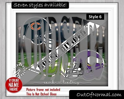 RIVALRY NFL Chicago Bears Minnesota Vikings NFL Custom Name Art Gift House Divided