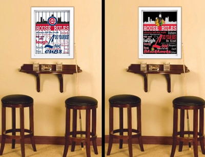 Chicago Blackhawks Family Rules Name Photo NHL Hockey