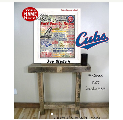 Chicago Cubs Ivy Family Rules Name Photo MLB Baseball