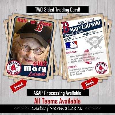 Boston Red Sox ADULT Vintage Trading Cards Invitations inserts