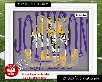 LSU Tigers College Football Custom Name Art Gift Xmas Present